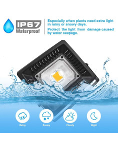 Luz de Cultivo LED Relassy 150W Impermeable Espectro Completo 2