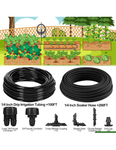 Kit de Riego por Goteo Innconee 300 Pies con Accesorios