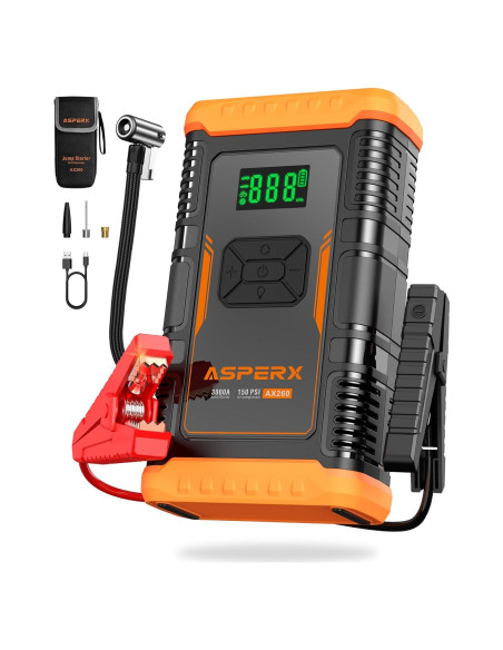 Arrancador de Salto AsperX AX260 3000A con Compresor 12V Arrancador de Salto AsperX AX260 3000A con Compresor 12V