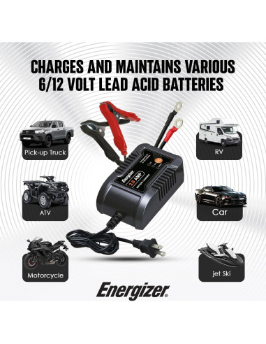 Cargador Mantenedor de Batería Energizer ENC2A 2A 6V/12V