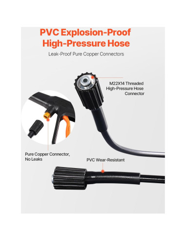 Lavadora a Presión Eléctrica VEVOR 4500 PSI 3.2 GPM 8 kg