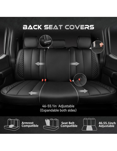 Fundas de Asiento CAR PASS Nappa PU Cuero Negro Juego Completo