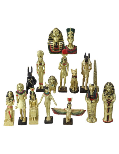 Conjunto de Figuras Miniatura Dioses Egipcios Ebros 16 Piezas