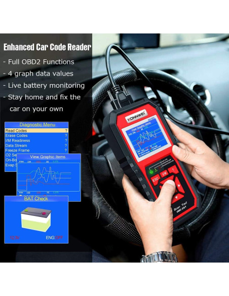 Escáner OBD2 KONNWEI KW850 Profesional para Autos 12V Escáner OBD2 KONNWEI KW850 Profesional para Autos 12V