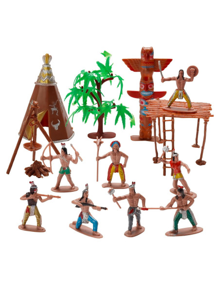 Figuras Nativas Americanas 23 Pcs X Hot Popcorn 5.8 cm Figuras Nativas Americanas 23 Pcs X Hot Popcorn 5.8 cm