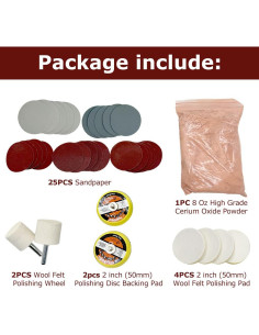 Kit de Pulido de Vidrio Jeukwud 34 Piezas para Reparación 2