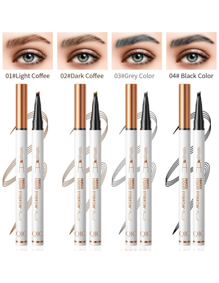 Lápiz de Cejas 4 Puntas Yulinlon Negro Impermeable 36h Lápiz de Cejas 4 Puntas Yulinlon Negro Impermeable 36h