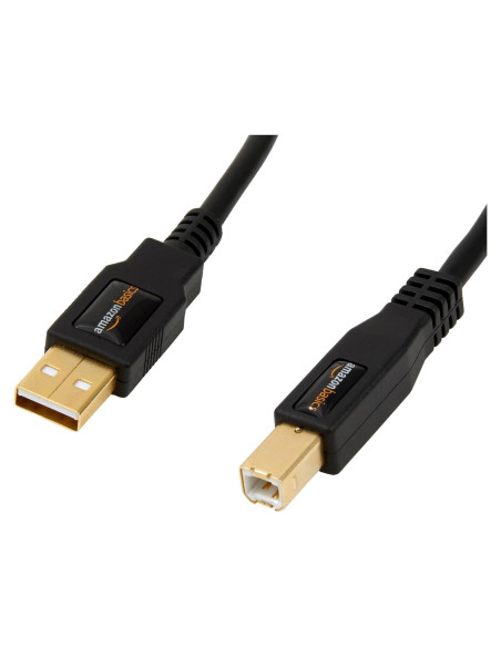 Cable USB 2.0 A-Macho a B-Macho Amazon Basics 1.8m Negro Cable USB 2.0 A-Macho a B-Macho Amazon Basics 1.8m Negro
