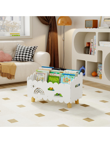 Estantería Montessori para Niños de Madera Blanca con Divisores Estantería Montessori para Niños de Madera Blanca con Divisores