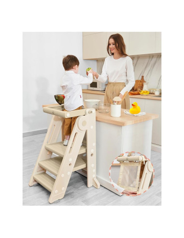 Torre de Aprendizaje Montessori Forbena Plegable Albaricoque
