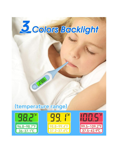 Termómetro Digital Oral Fiemack para Adultos y Bebés, 8s