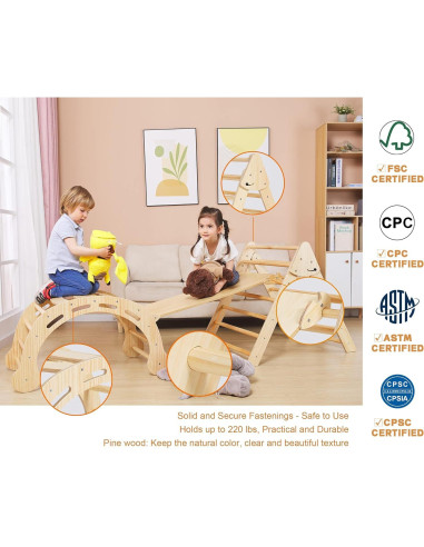 Conjunto de Escalada Pikler 8 en 1 FANABAS para Niños 1-6 Años