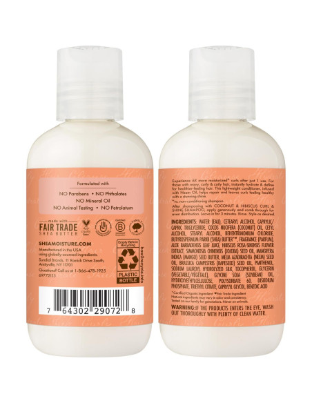 Champú y Acondicionador Curl & Shine SheaMoisture 90.7 ml Champú y Acondicionador Curl & Shine SheaMoisture 90.7 ml