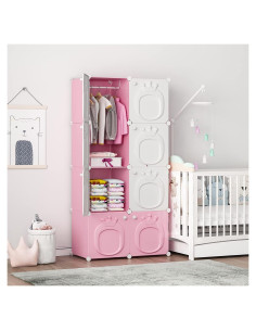 Armario para Niños MAGINELS Rosa 8 Cubos 142.2cm