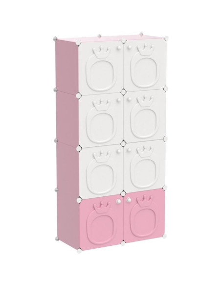 Armario para Niños MAGINELS Rosa 8 Cubos 142.2cm Armario para Niños MAGINELS Rosa 8 Cubos 142.2cm