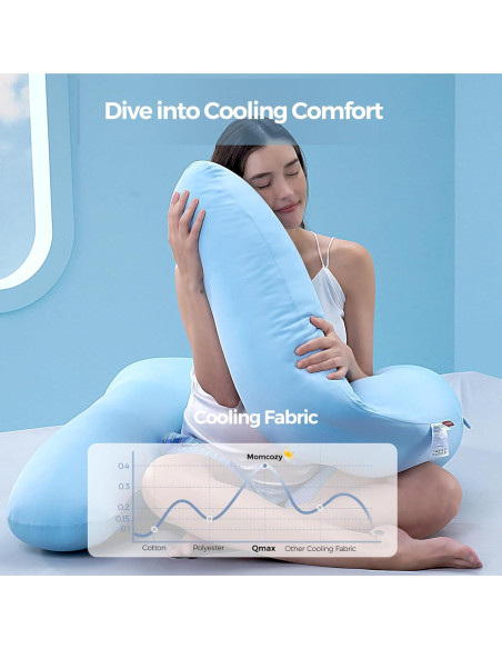 Almohada de Embarazo Momcozy U Pro con Funda Refrigerante 178 cm Almohada de Embarazo Momcozy U Pro con Funda Refrigerante 178 cm