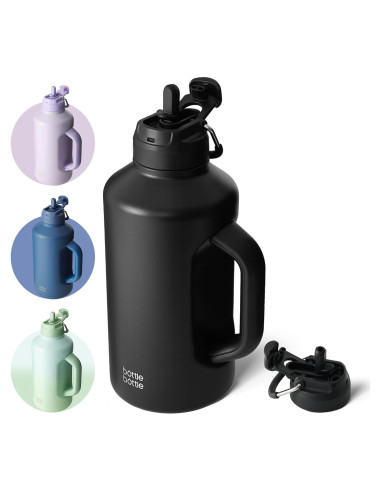 Botella de Agua Aislada 1.89 L BOTELLA BOTELLA con Pajilla