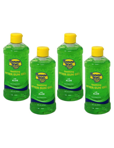 Gel Calmante Después del Sol Banana Boat con Aloe 473 ml - Paquete de 4