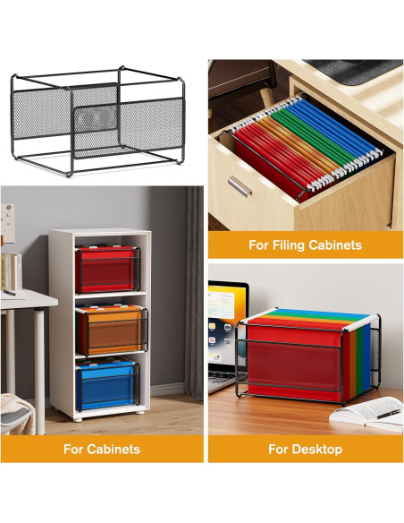 Organizador de Archivos Colgantes MaxGear de Metal Negro 31.5x28.7x23.6 cm Organizador de Archivos Colgantes MaxGear de Metal Negro 31.5x28.7x23.6 cm