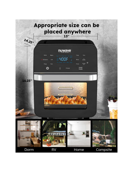 Horno de Freír al Aire Nuwave Brio 15.5Qt XL Acero Inoxidable Horno de Freír al Aire Nuwave Brio 15.5Qt XL Acero Inoxidable