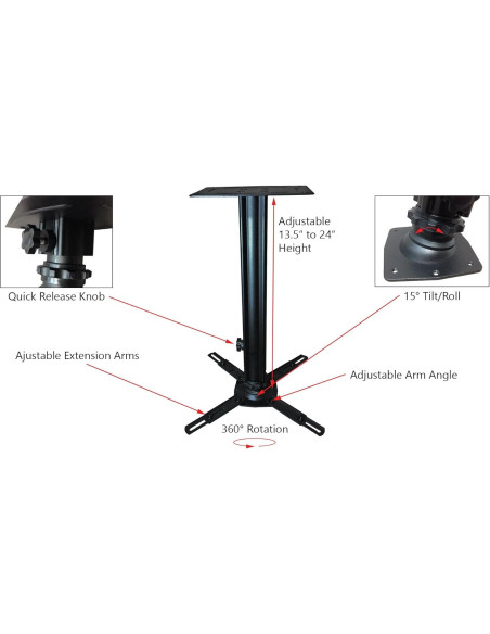 Soporte Universal para Proyector Silver Ticket STR-MOUNTLB 34-61 cm Soporte Universal para Proyector Silver Ticket STR-MOUNTLB 34-61 cm