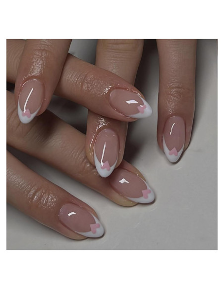 Kit de Uñas Postizas Cortas Almendras YEFIUO 24 Piezas Kit de Uñas Postizas Cortas Almendras YEFIUO 24 Piezas