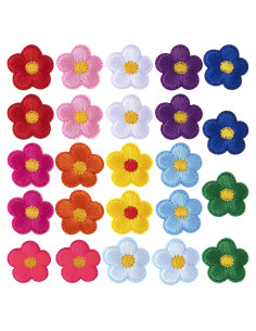 PAGOW 24 Pcs Parches Bordados de Flores para Ropa y DIY