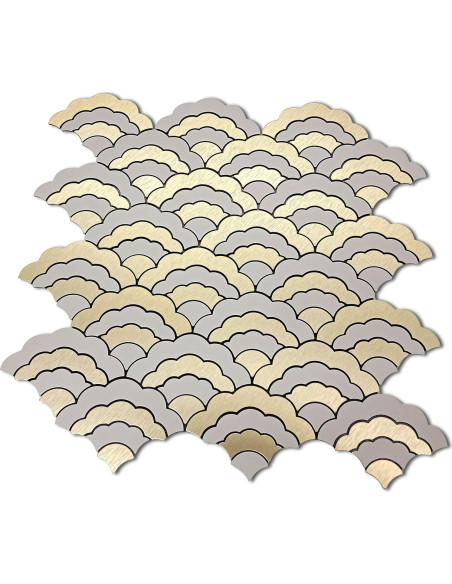 Azulejos autoadhesivos XUANINY 3D Oro cepillado 7 hojas Azulejos autoadhesivos XUANINY 3D Oro cepillado 7 hojas