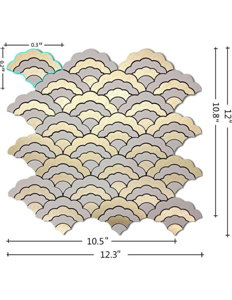 Azulejos autoadhesivos XUANINY 3D Oro cepillado 7 hojas Azulejos autoadhesivos XUANINY 3D Oro cepillado 7 hojas