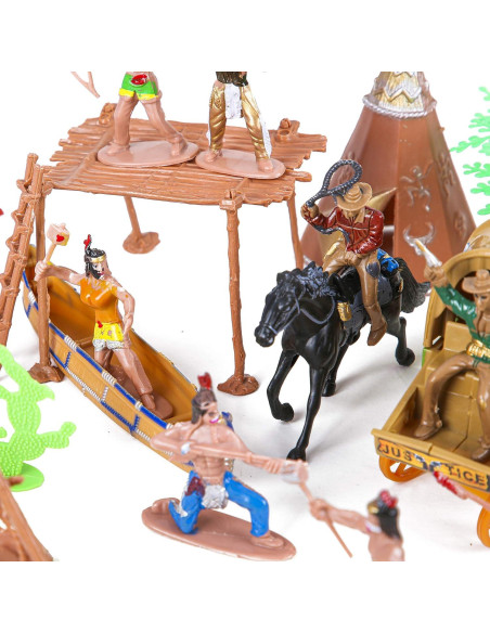 Juego de Figuras Vaqueros y Indios PROLOSO 56 Pcs Juego de Figuras Vaqueros y Indios PROLOSO 56 Pcs