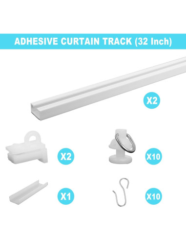 Riel de Cortina Autoadhesivo Wadoy 81 cm Montaje Techo/Pared