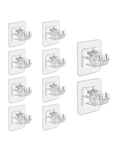 10 Ganchos Autoadhesivos para Varillas de Cortina Siktorrwd