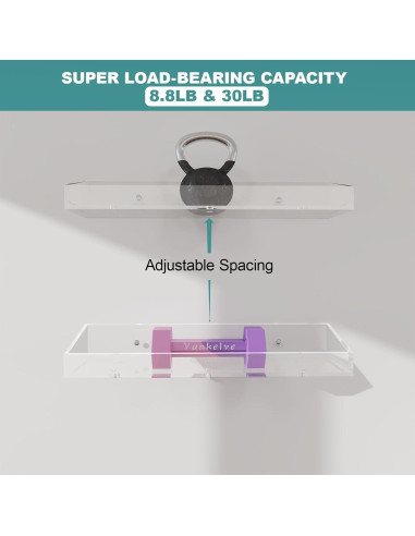 Estantes de Baño de Acrílico 4 PCS DigDozer Montados en Pared