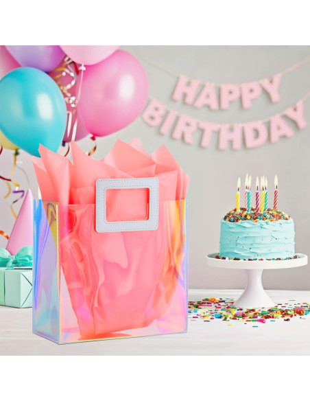 Bolsa de Regalo Holográfica VUOJUR 21cm con Papel de Seda Coral Bolsa de Regalo Holográfica VUOJUR 21cm con Papel de Seda Coral