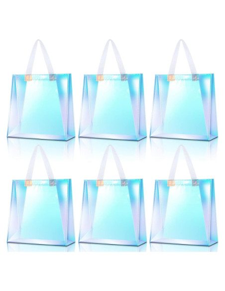 BBTO 6 Pcs Bolsa Tote Transparente Holográfica Aprobada Estadio BBTO 6 Pcs Bolsa Tote Transparente Holográfica Aprobada Estadio