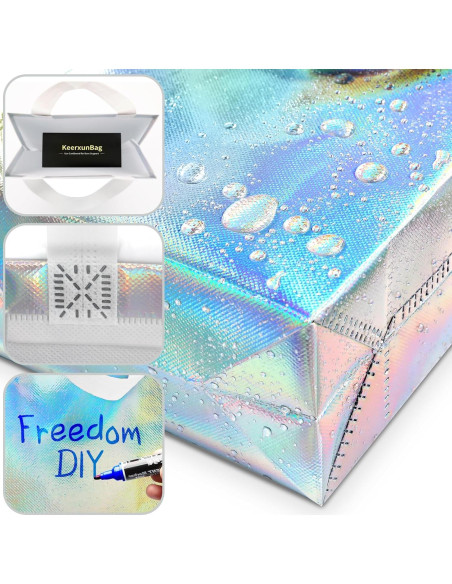 12 Bolsas de Regalo Reutilizables KeerxunBag Holográficas 25.4x10.2x20.3cm 12 Bolsas de Regalo Reutilizables KeerxunBag Holográficas 25.4x10.2x20.3cm