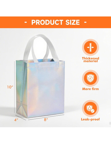 Bolsas de Regalo Reutilizables METAPRINT 15 PCS Iridiscentes 20x10x25 cm