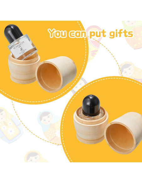 2 Juegos de Muñecas Rusas de Madera Sin Pintar 11.4 cm 2 Juegos de Muñecas Rusas de Madera Sin Pintar 11.4 cm