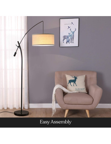 Lámpara de Pie LED Brightech Grayson Ajustable Negra 84cm