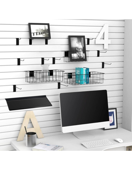 Juego de Accesorios para Slatwall BeapTcely 40 Pcs - Ganchos y Estantes Juego de Accesorios para Slatwall BeapTcely 40 Pcs - Ganchos y Estantes