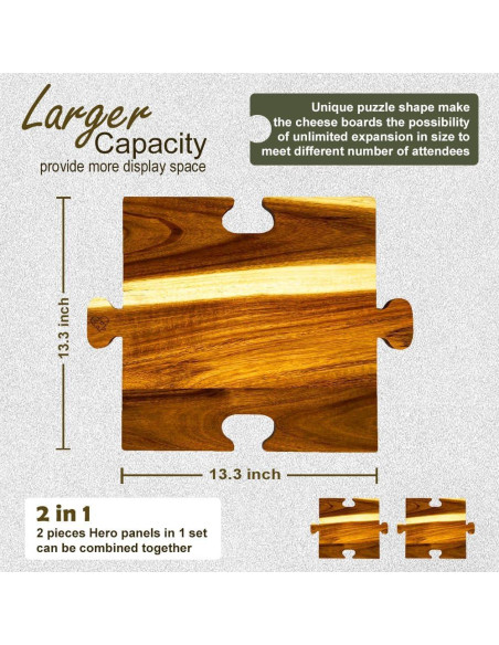 Juego de Tablas de Charcutería Stoneandegg - Madera Acacia, 2 Piezas Juego de Tablas de Charcutería Stoneandegg - Madera Acacia, 2 Piezas