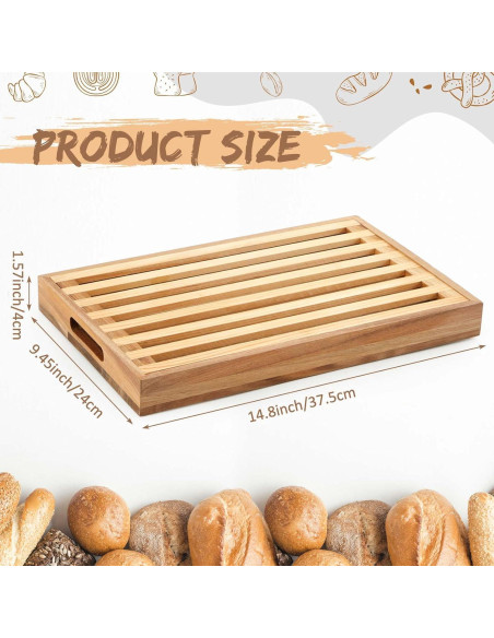 Tabla de Cortar Pan con Bandeja para Migas Wonderjune 38x24 cm Tabla de Cortar Pan con Bandeja para Migas Wonderjune 38x24 cm
