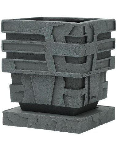 Maceta Cuadrada de Resina Forkai 13.5 cm con Drenaje