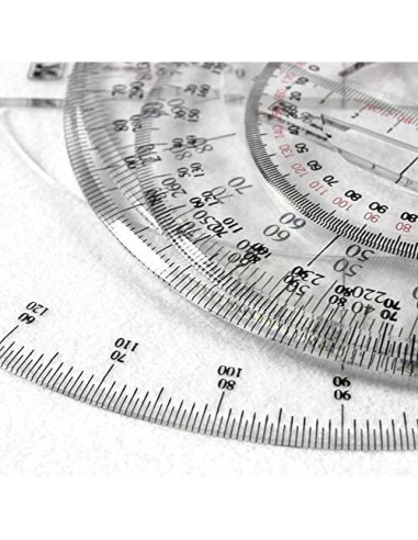 Transportador Circular 10 cm SEIWEI 360 Grados Plástico Transparente