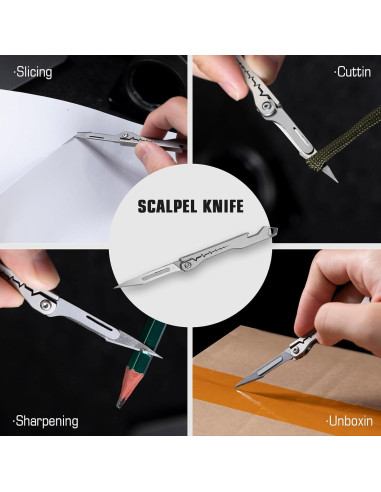 Cuchillo Utilitario Plegable XXV de Titanio con 20 Cuchillas