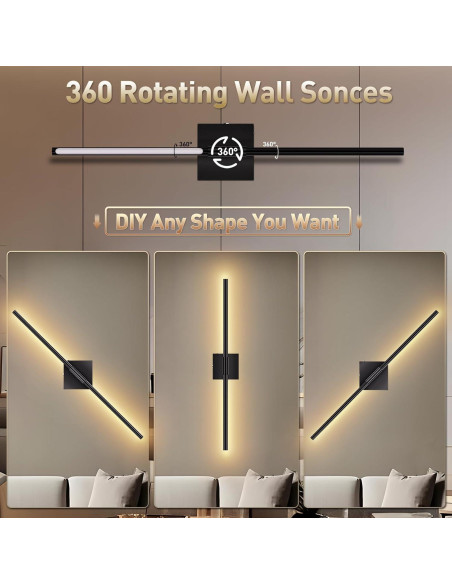 Apliques de Pared Inalámbricos Yunaking 106.68 cm LED Dimmable Apliques de Pared Inalámbricos Yunaking 106.68 cm LED Dimmable