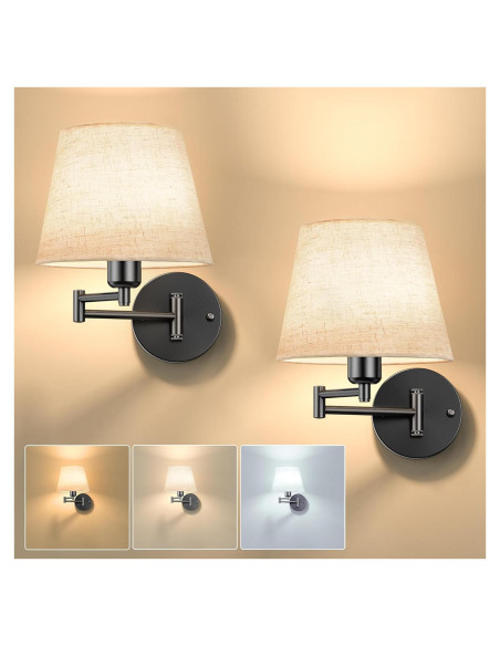 Juego de Apliques de Pared Inalámbricos ONWECEN 2 Unidades RGB Juego de Apliques de Pared Inalámbricos ONWECEN 2 Unidades RGB