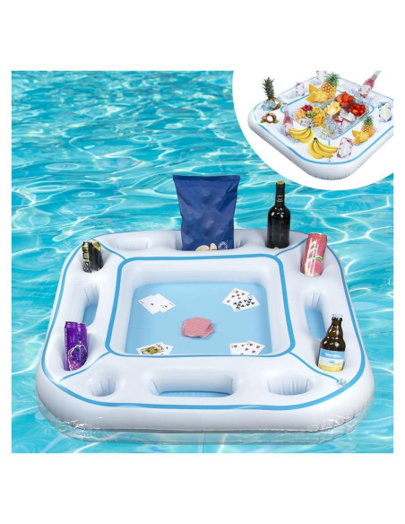 Mesa Flotante para Juegos de Pool GNYOGO 96.5x96.5cm Blanca Mesa Flotante para Juegos de Pool GNYOGO 96.5x96.5cm Blanca