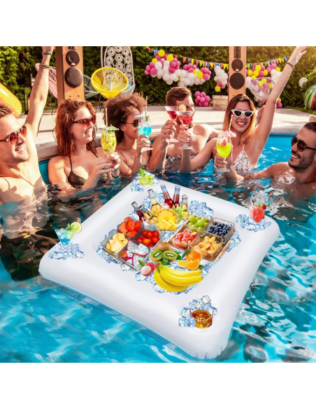 Mesa de Juego Flotante Mostop para Piscina con Ajedrez y Cartas Mesa de Juego Flotante Mostop para Piscina con Ajedrez y Cartas