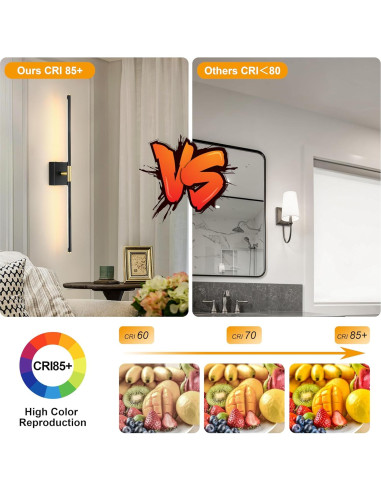 Juego de 2 apliques de pared LED Morauroral 61 cm recargables